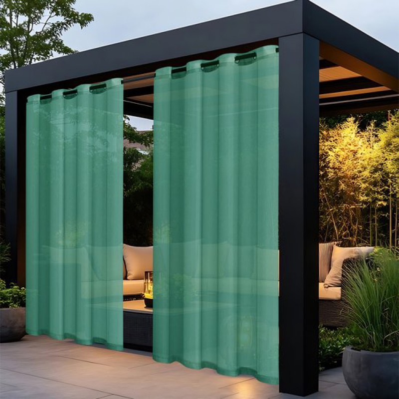 Zweiteiliges, Transparentes Gardinenset Mit Ringen, Sonnenschutz, Verdunkelung Und Isolierung Für Pergola, Terrasse, Garten, Pavillon, Balkon, Außenbereich (132 X 183 Cm) – Auch Für Gemüsegärten Geeig