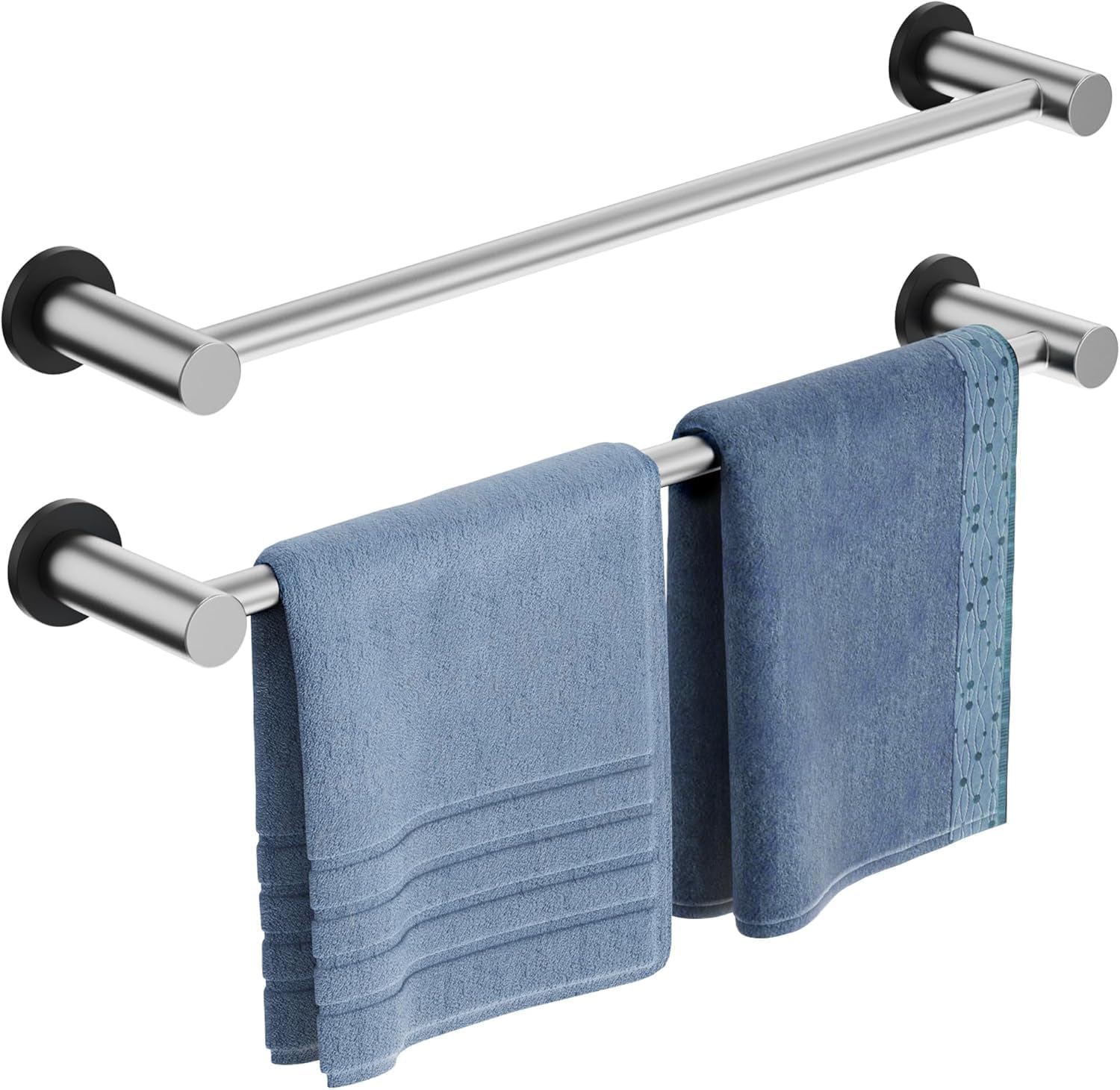 Magnetischer Handtuchhalter, Silberne Magnetstange Mit Verstellbarer Länge, Gebürstetes Nickel, Rutschfester Edelstahl Für Kühlschrank, Backofen, Geschirrspüler, Waschmaschine (2