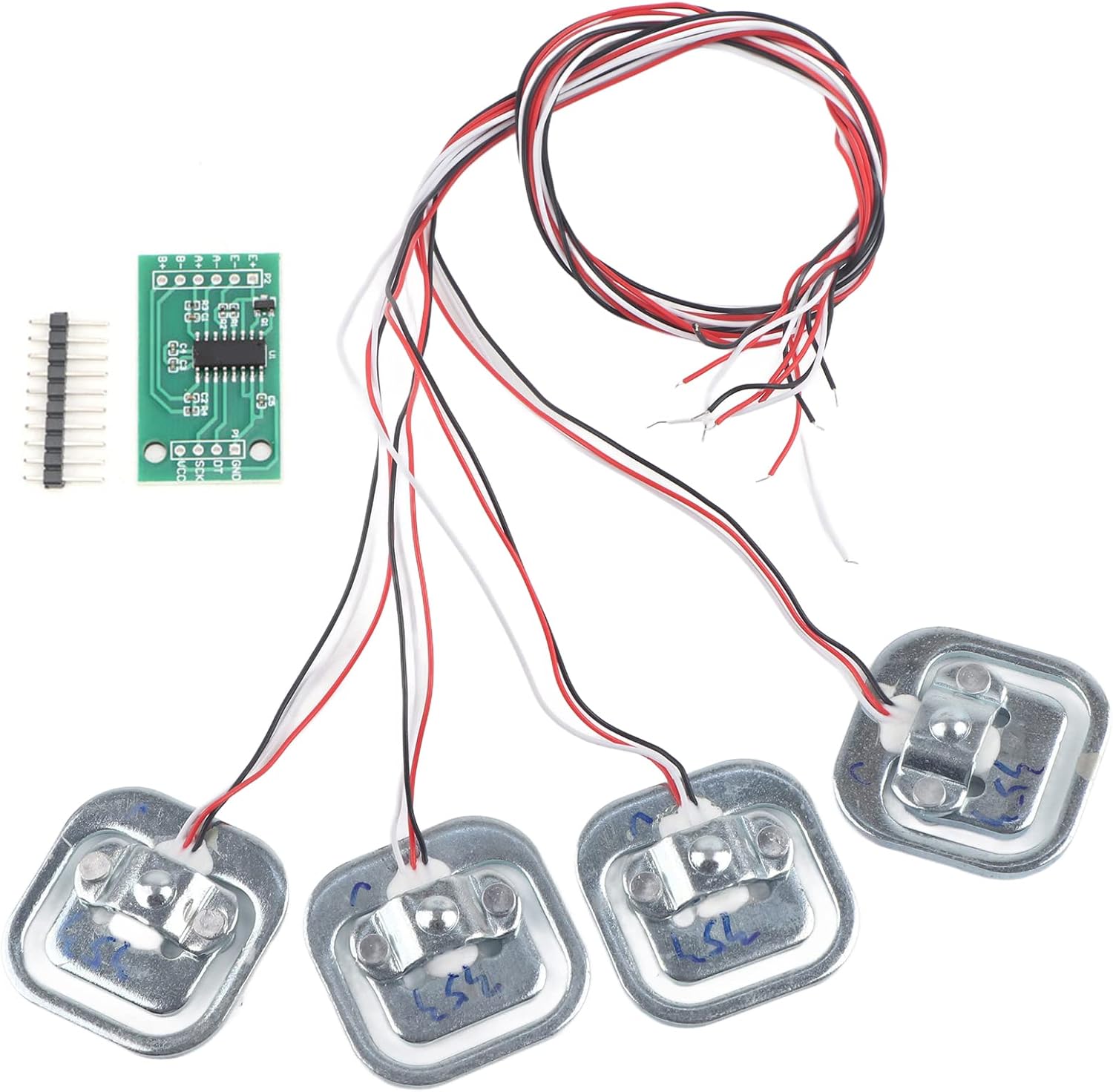 Drucksensormodul Hx711, 50 Kg/110 Lbs Dehnungsmessstreifen, 4-teiliges Gewichtssensor-set, 1,34 × 1,34 Zoll Gewichtssensor Für Heimwerker