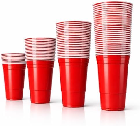 Partybecher 473 Ml / 16 Oz – Wiederverwendbare Beer-pong-becher, Extra Starke Rote Becher, Rote Plastikbecher Für Beer Pong, Partys, Camping, Junggesellen-/junggesellinnenabschiede