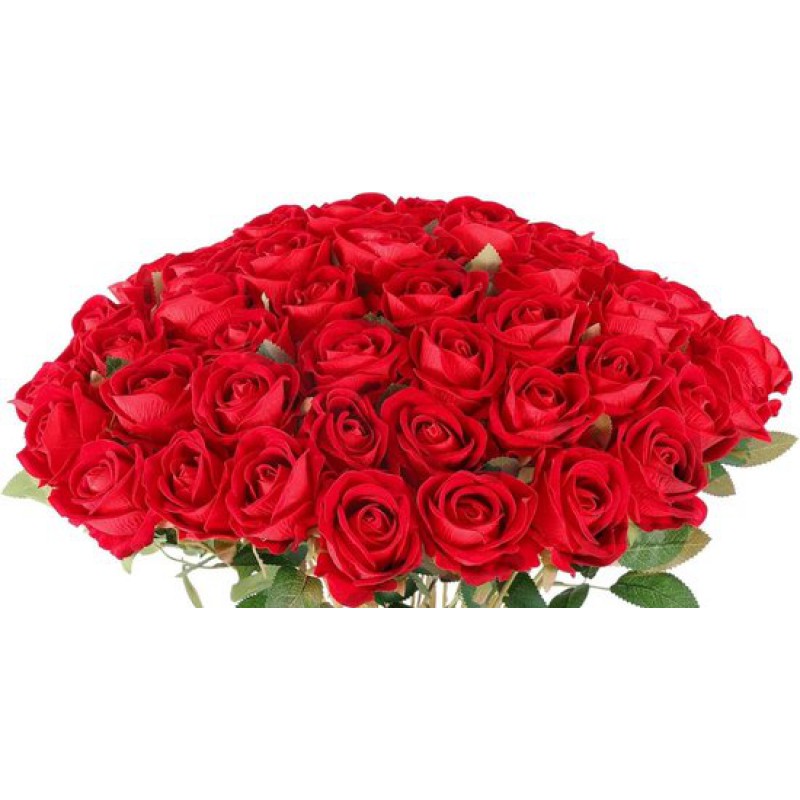 Künstliche Blumen – Künstliche Rosen – Seidenblumen – 25er-packung Künstliche Rosen – 50 Cm – Rot