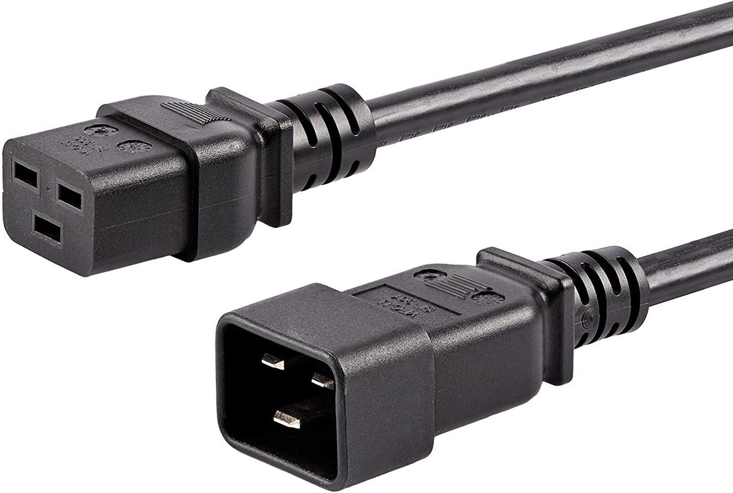230-v-verlängerungskabel, 3 M, Iec-320-anschlussklemme, Stecker (iec 320 C19 Auf C20), 16-a-stromkabel, Schwarz