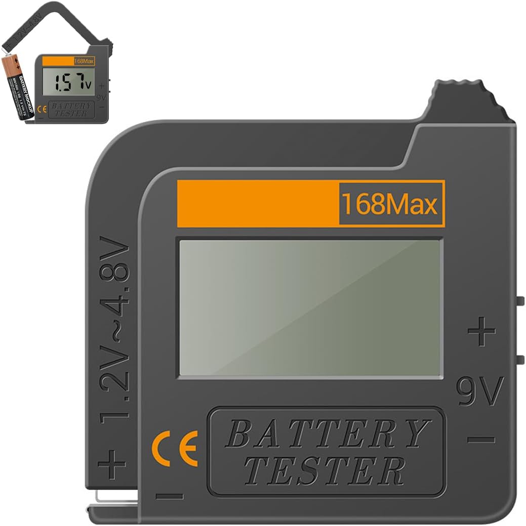 Universeller Batterietester – 1 Stück – Abs-kunststoff – Digitales Lcd-display – Für Aa-, Aaa-, Cd- Und 9-v-batterien Mit Knopfdruck – Schwarz, 5 X 5 X 2 Cm