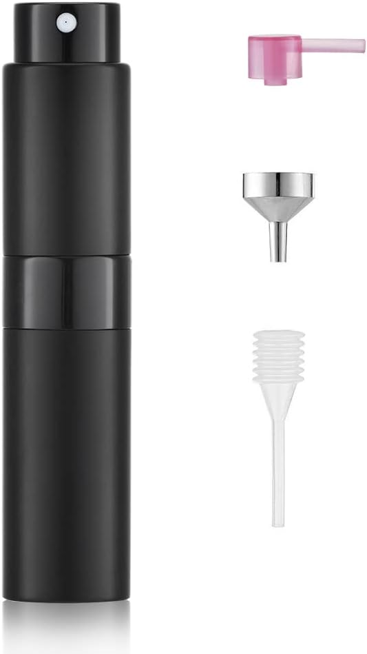 8 Ml Parfümzerstäuber – 1 Stück – Aluminium Und Glas – Nachfüllbar, Ohne Deckel – Reise- Und Handtaschengröße – Schwarz