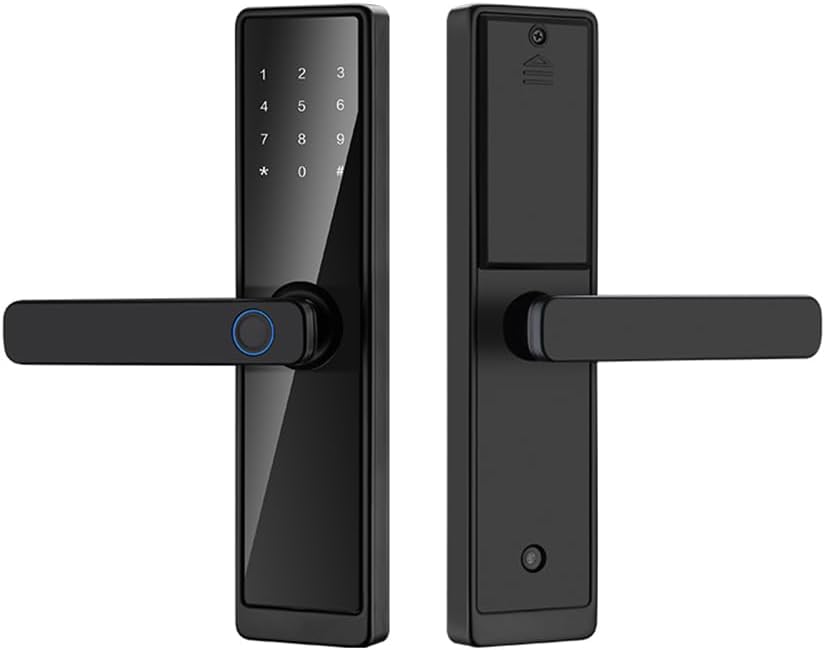 Biometrisches Digitales Türschloss – 1 Stück – Metall – Fingerabdruck Und Code – Türbreite 30–100 Mm – Schwarz