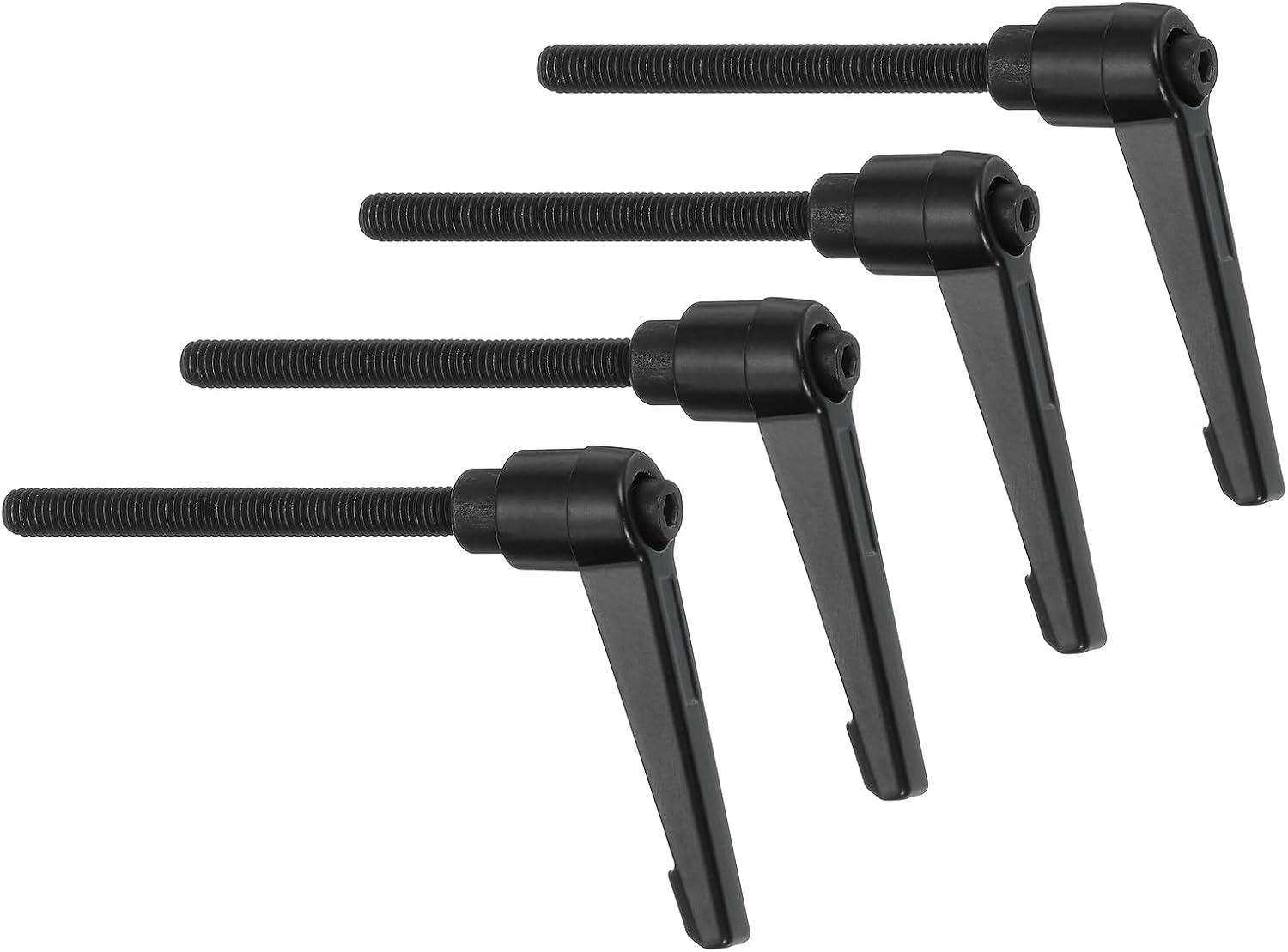 4 Stück M6 X 60 Mm Außengewinde-hebelspanngriff Mit Schnellspannratsche Und Druckknopf Für Werkzeugmaschinen, Schwarz