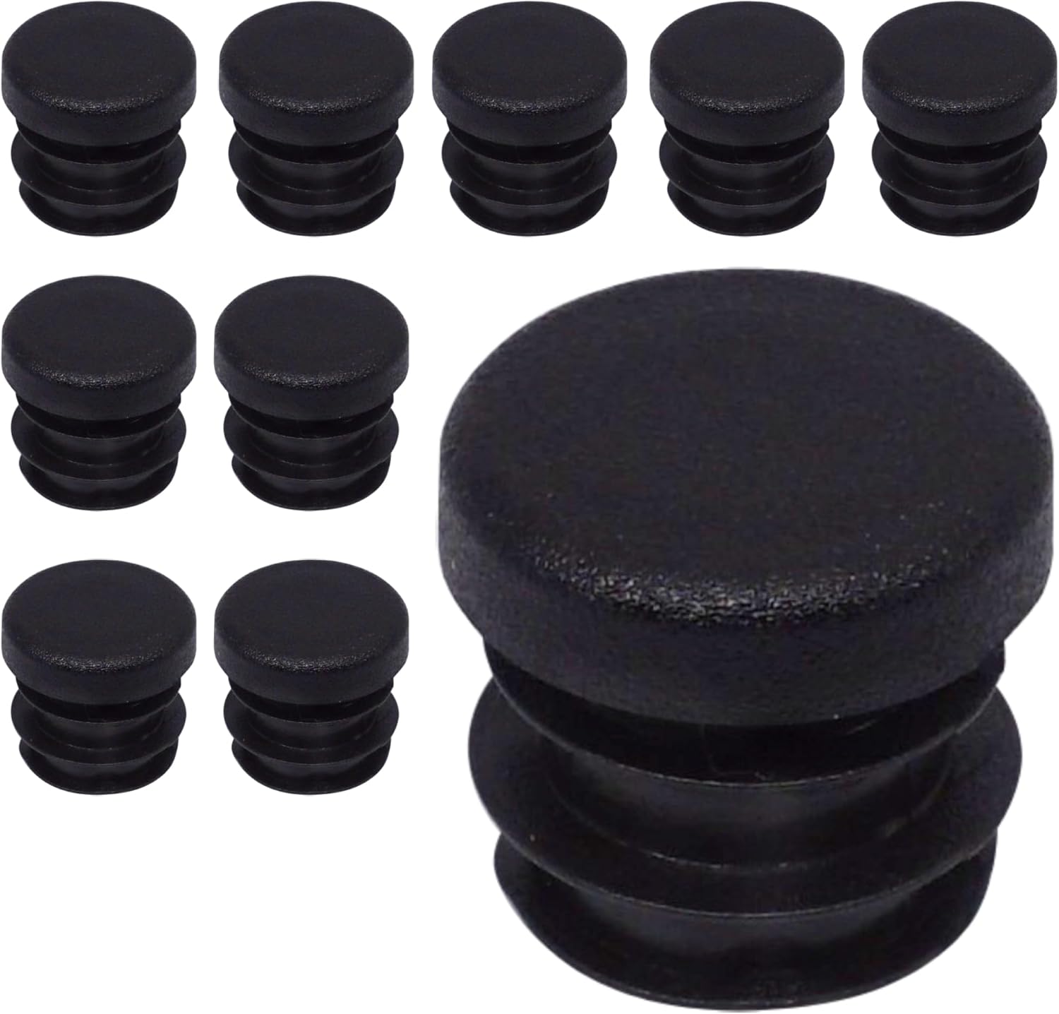(10 Stück) 14 Mm Runde Rohreinsätze, Schwarze Zaunpfostenkappen, Schwarze Kunststoff-rohrendkappen Ral 9005