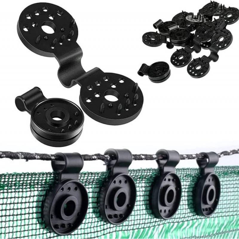 50 Spezialclips Mit Ösen, Befestigungsclips Für Schattierungsnetze, Schwarz, Für Sonnensegel, Vogelschutznetze, Gartennetze