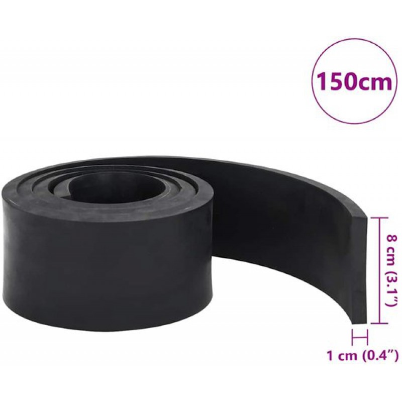 Gummikante Für Schneepflug – 150 X 8 X 1 Cm – Schwarz