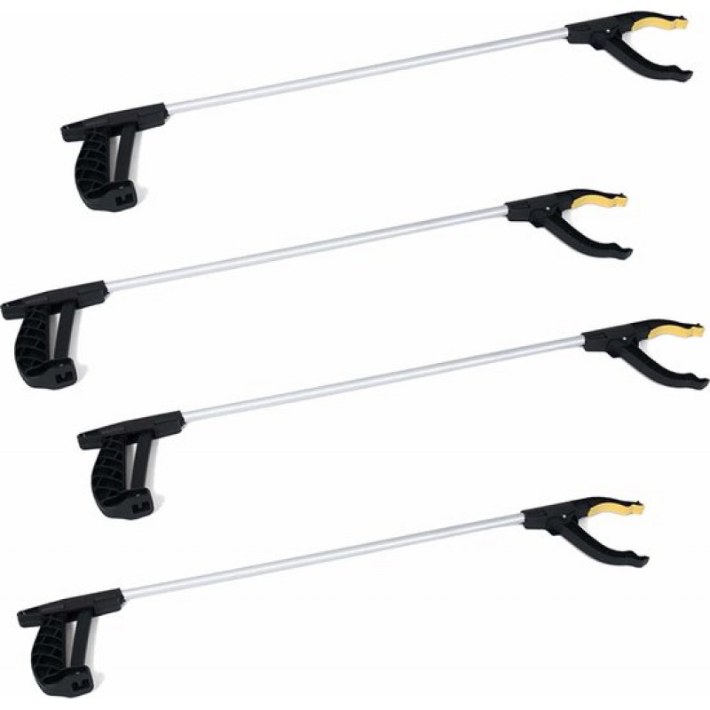 Schwarzer/grauer Müllgreifer - 4 Stück - 76 Cm - Kunststoff - Greifarm