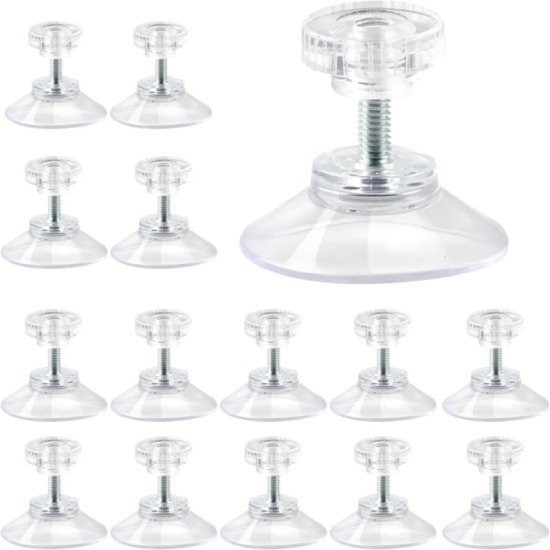 Packung Mit 15 Transparenten Kunststoff-saugnäpfen, 40 Mm, Mit M4-gewinde Und Rändelmutter. Extrem Starke Saugnäpfe Für Fenster, Wände, Türen, Glas Und Andere Glatte, Ebene Oberflächen.