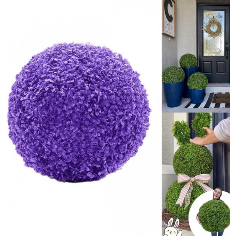 Künstliche Pflanze – Buchsbaumkugel – Künstliche Pflanze – Nachbildung – 18 Cm – Lila – Topiorb