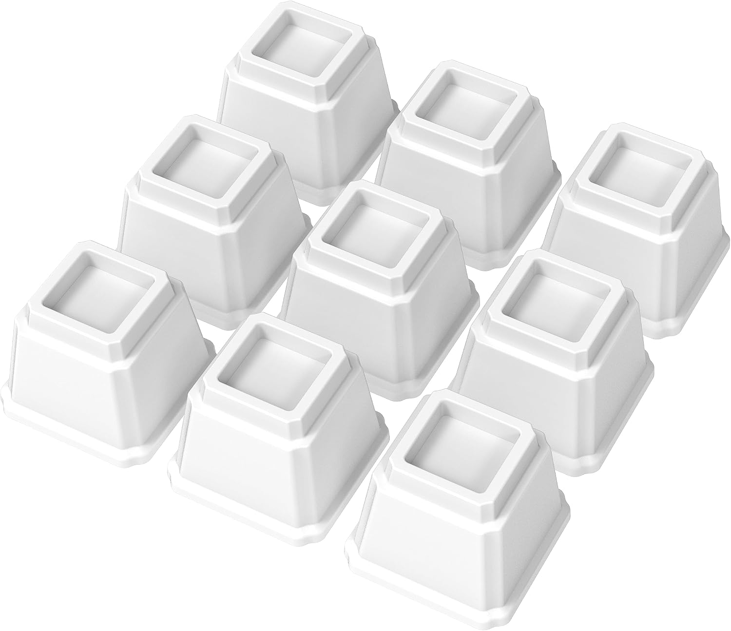 Bettfüße – 9er-set – Kunststoff – 10,2 Cm – Für Möbel Und Sofas – Weiß