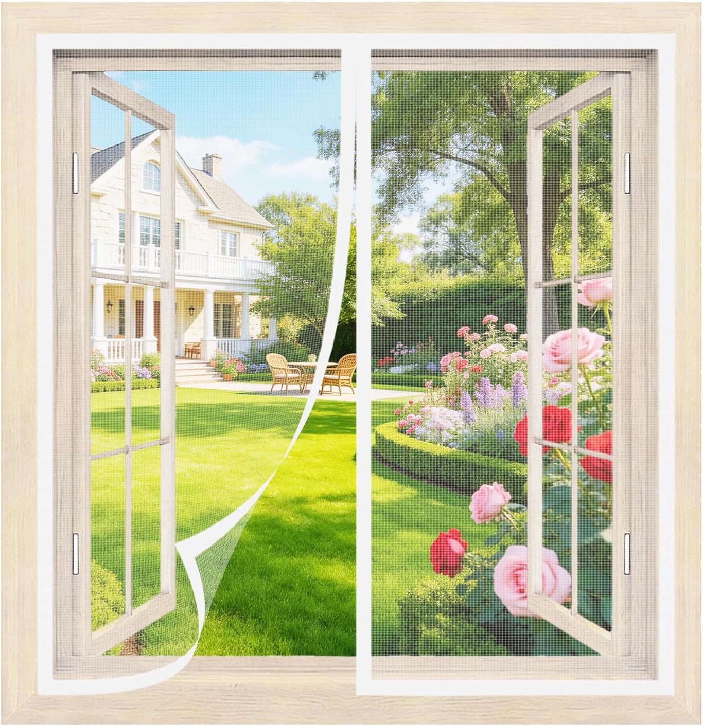 Fenster-moskitonetz – 100 X 125 Cm – Weiß – Feinmaschig – Magnetverschluss – Kein Bohren Erforderlich