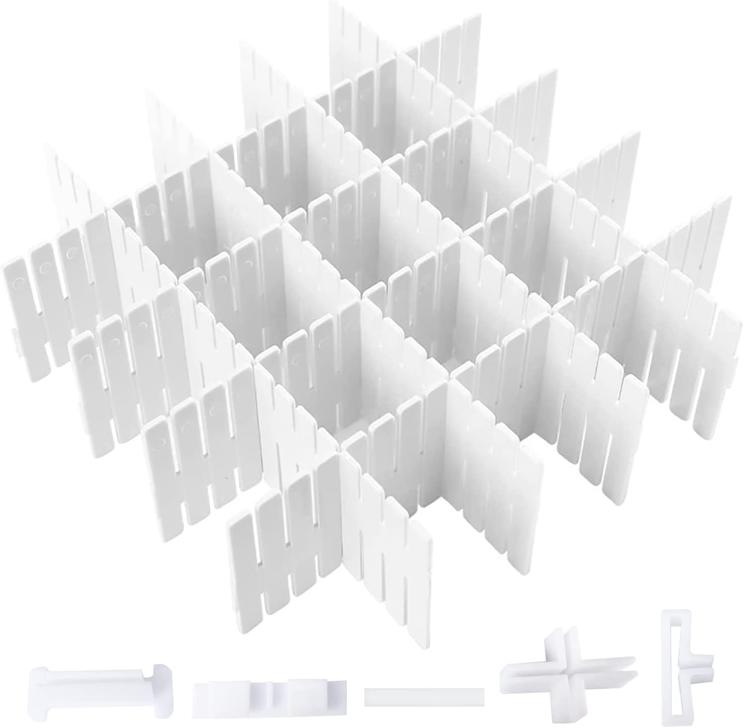 Diy Schubladen-organizer-set Mit 16 Schubladeneinteilern Für Bürobedarf, Schlafzimmer, Küche Und Kosmetikutensilien (weiß)