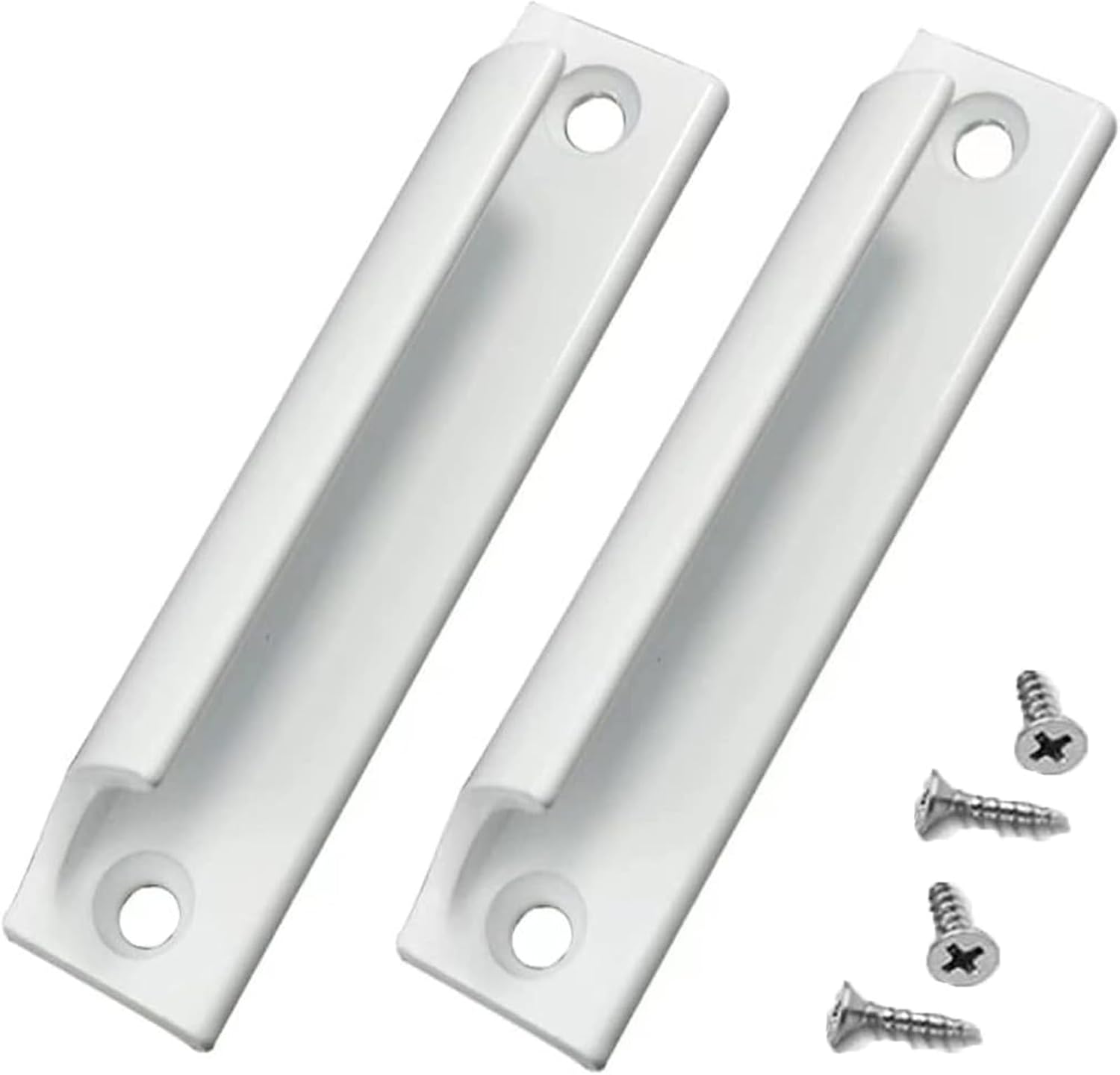 2-teiliger Griff Aus Aluminiumlegierung Schiebetürgriff Balkontürgriff Schubladengriff Für Fenster, Möbelbeschläge Mit Schrauben (weiß)
