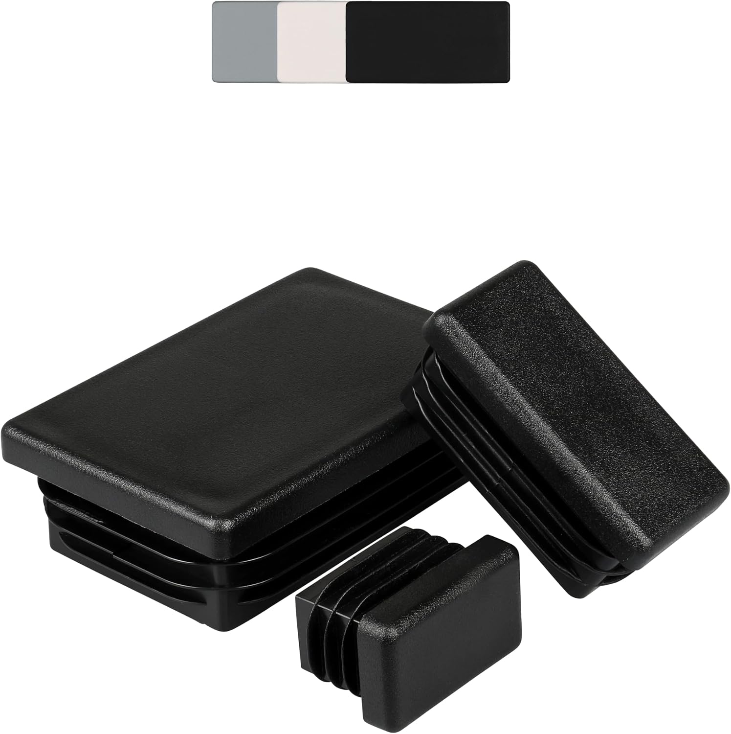 Packung Mit 10 Stopfen Für Rechteckrohre, 20x10mm-160x80mm, Verschiedene Farben, Stuhlgleiter, Möbelgleiter, Lochabdeckungen, Stuhlbeinschoner (außenmaße: 30x20x1,5-2mm, Weiß)