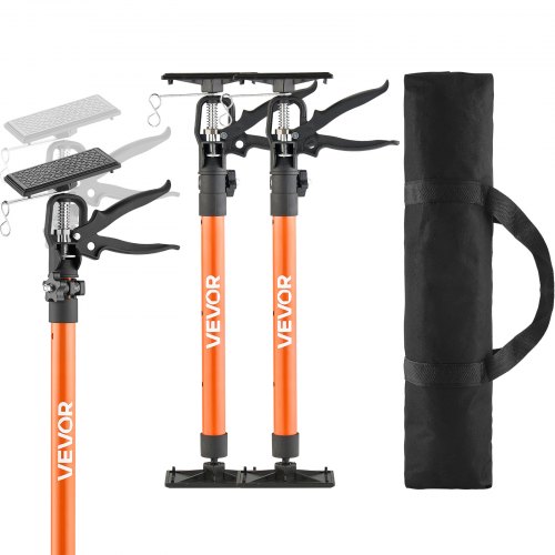 Einhandstütze, 2 Stk., Deckenstütze 53–155cm, Teleskopstütze Aus Stahl, Montagestütze Bis Zu 70kg Kapazität Zum Installieren Von Schränken, Anheben Von Trockenbauwänden, Frachtstangen