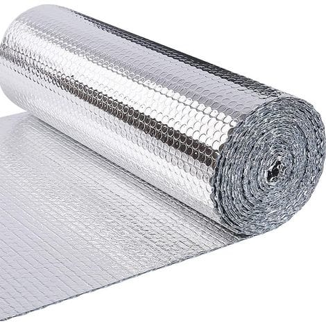 Doppellagige Aluminiumfolien-wärmedämmfolie, Silber, 0,6 X 5 M, Einteilig, Ideal Für Fenster Und Autoheizkörper.