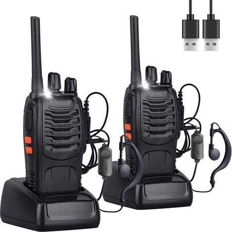 2pcs Talkie Walkie, Wiederaufladbar, 16-kanal-port, Talkies, Walkies, Radios, Pmr, Professionell, 1–3 Km Reichweite, Für Camping- Und Camping-terrain-überwachung