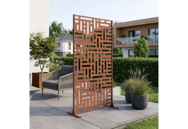 Casa.pro - Trennwand Bernalda 180x90 Cm Stahl Edelrost [ ]