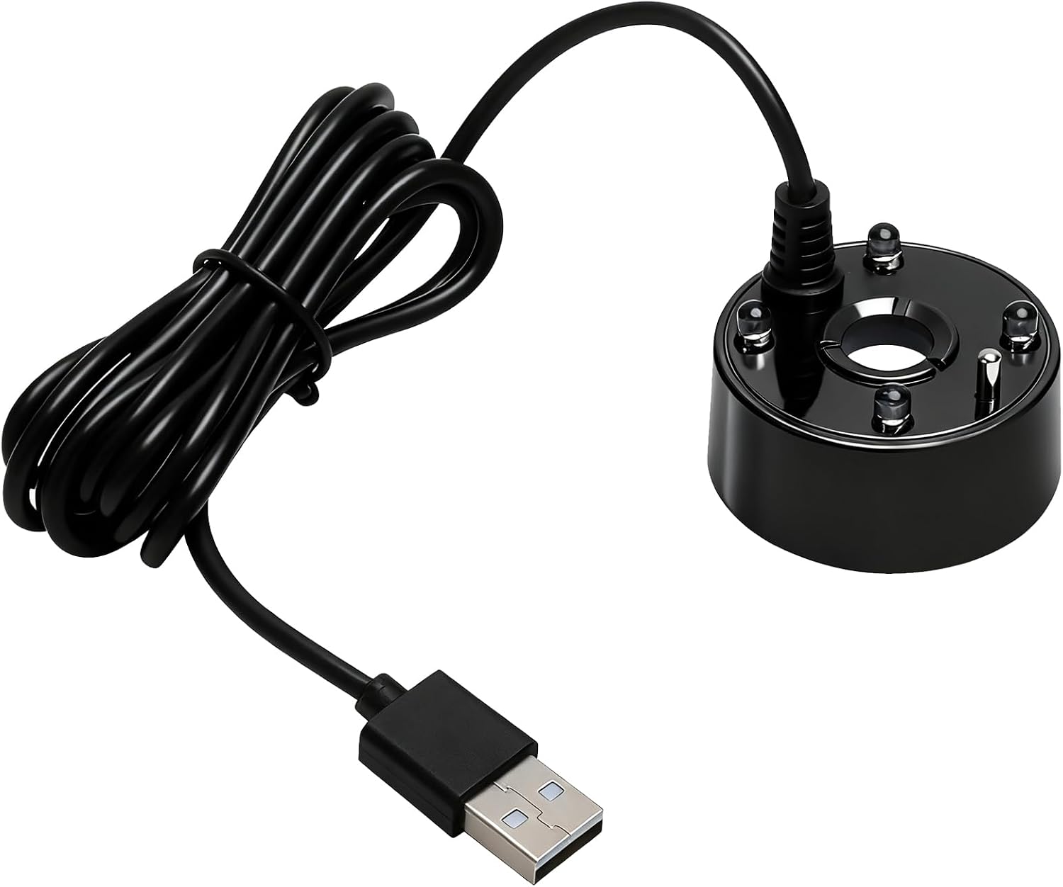 Ultraschall-sprühgerät – 1 Stück – Schwarzer Kunststoff – Mehrfarbige Led – Teich-/aquariumbrunnen – 4,7 Cm