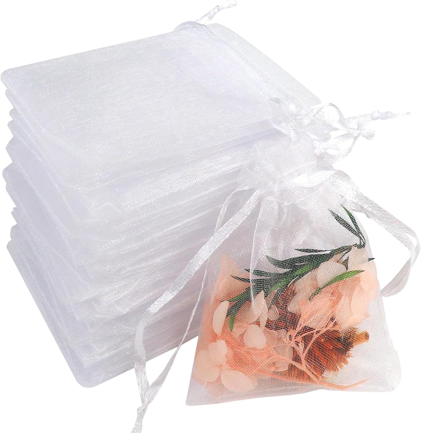 Organzabeutel – 100 Stück – 7 X 9 Cm – Kordelzugverschluss – Für Hochzeiten Und Schmuck