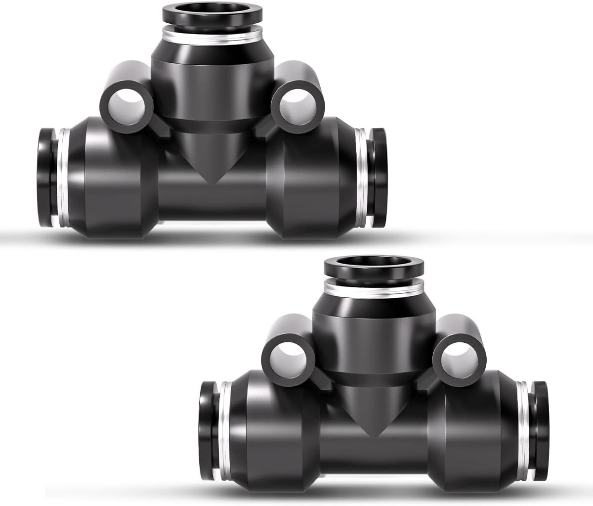 Pneumatisches T-stück - 20 Stück - Schwarz - 8 Mm - Steckverbindung - Für Pu-, Pa- Und Pvc-schläuche