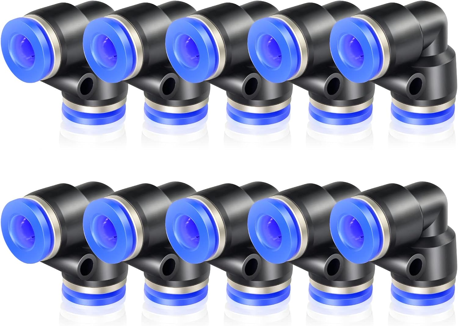 Pneumatikverschraubung - 10 Stück - Kunststoff - 6-mm-winkel - Steckverbindung - Für Schläuche Mit Außendurchmesser