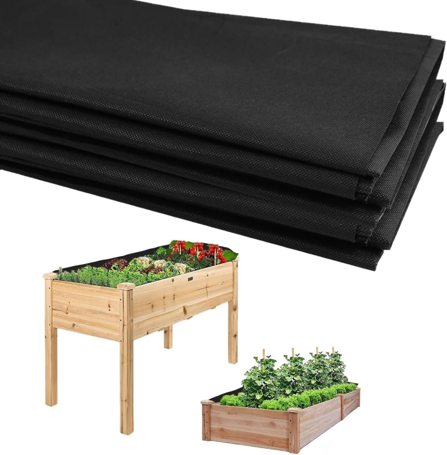 Pflanzbeutel – 2 Stück – 100 G Vliesstoff – Atmungsaktiv Und Wasserdurchlässig – Für Gemüse- Und Blumenbeete – 210 X 160 Cm, Schwarz