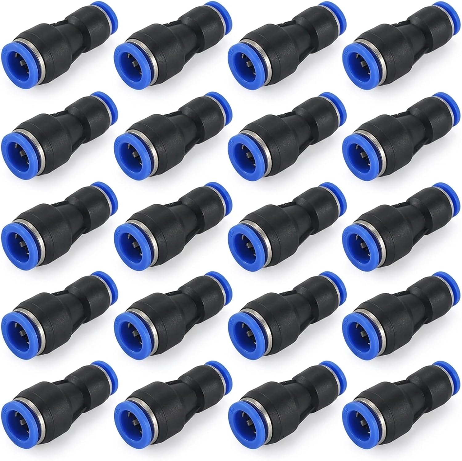 Pneumatikverschraubungen – 20er-pack – 6-4 Mm Reduzierstücke – Kunststoff Und Messing – Für Pu- Und Nylonschläuche