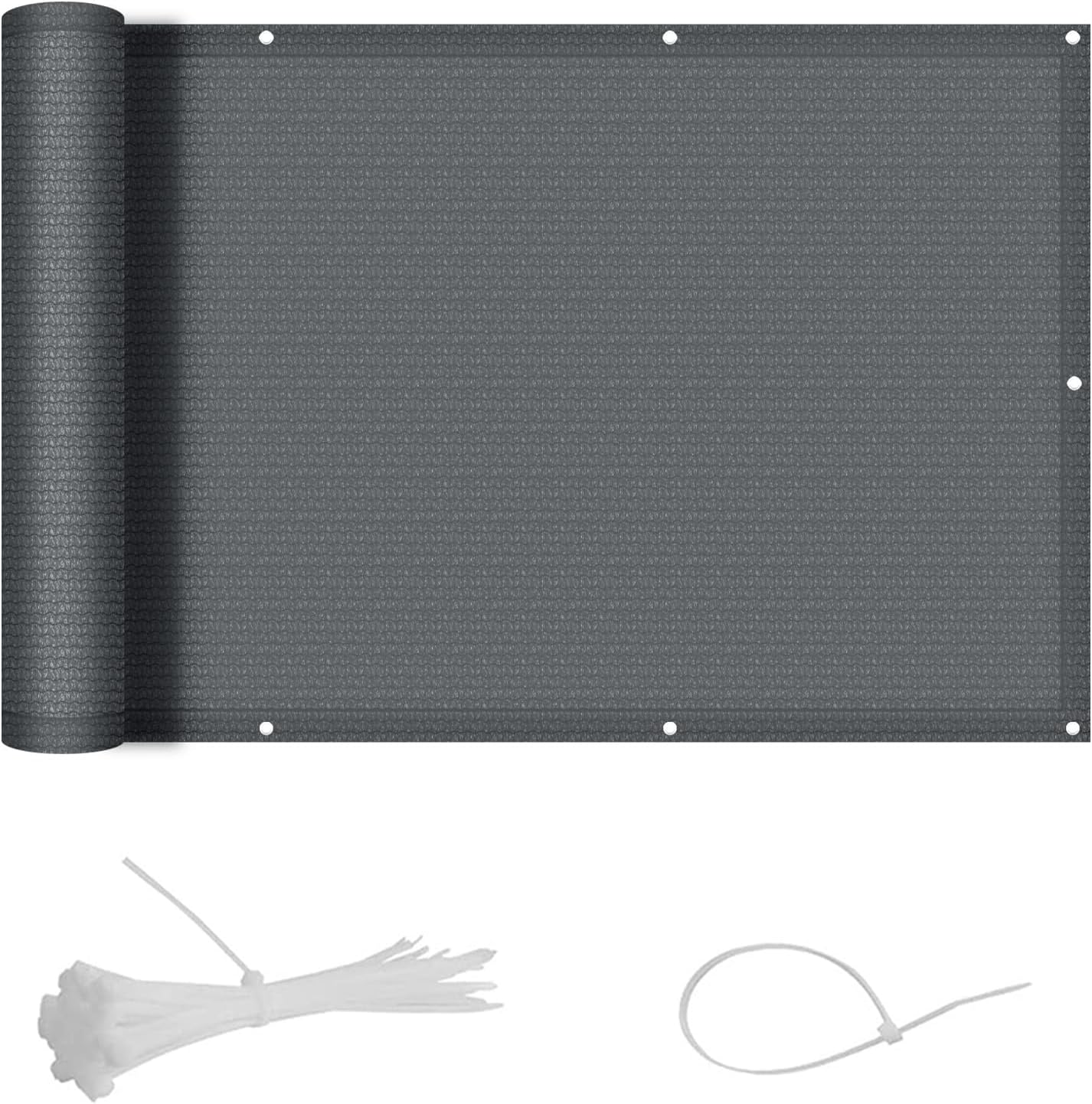 Balkon-sichtschutz – 1-teilig – Anthrazitfarbenes Hdpe – 95 % Uv-schutz – Garten, Terrasse, Patio – 80 X 300 Cm