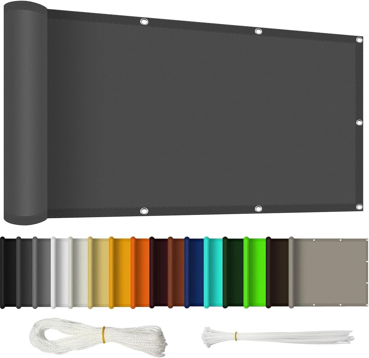 Balkon-sichtschutz – 1 Stück – Polyester – Uv-schutz Und Sichtschutz – Für Terrasse Und Garten – 100 X 140 Cm, Grau