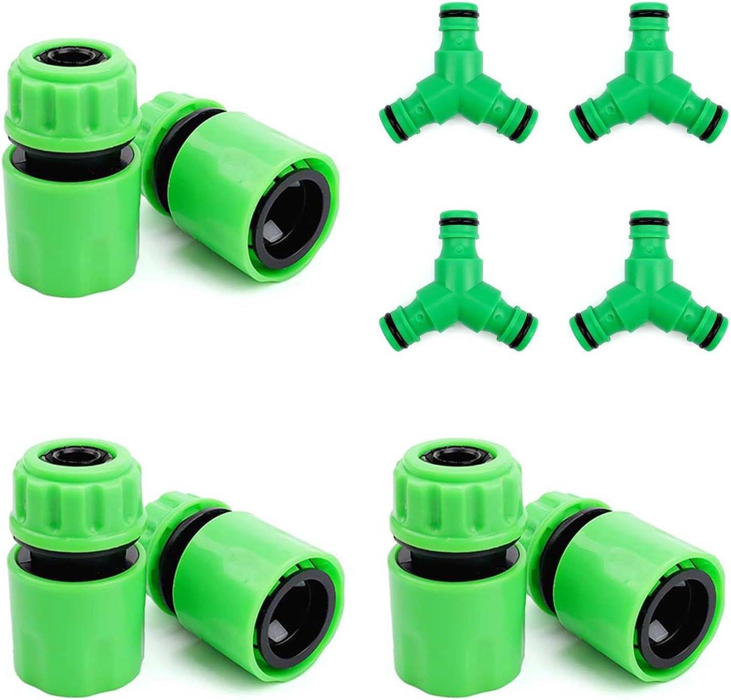 Gartenschlauchverbinder – 4 Stück – Grünes Abs – 3-wege-y-verteiler – Gartenbewässerung – 15 Mm