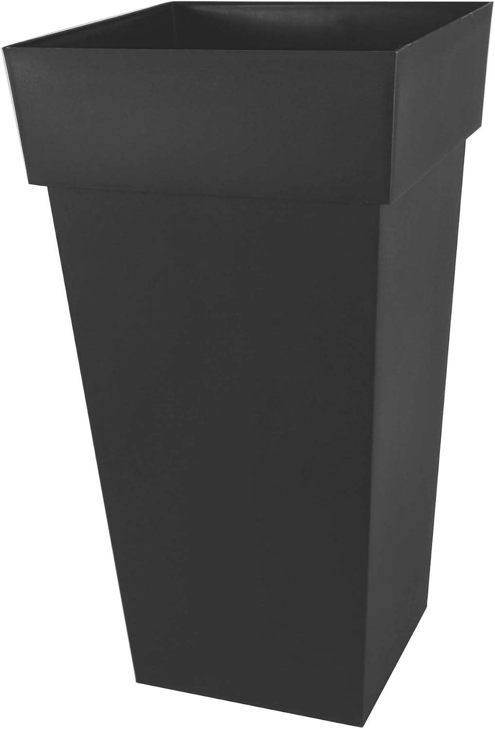 Quadratischer Blumentopf – 1 Stück – Recycelter Kunststoff – Wasserspeicherzone – Für Den Innen- Und Außenbereich Geeignet – 43,3 X 43,3 X 80 Cm – Anthrazitgrau