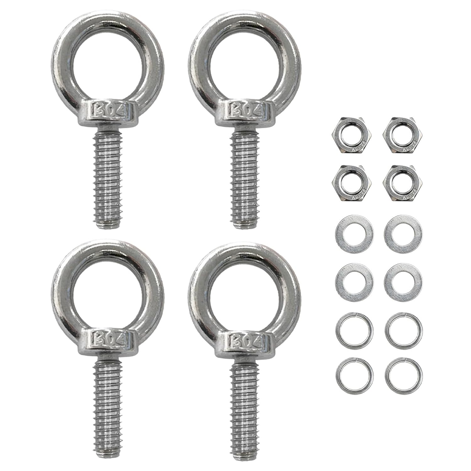 M10 Ringschraube – 4er-pack – Edelstahl 304 – Hebe- Und Befestigungsmaterial – Für Den Innen- Und Außenbereich – 30 Mm