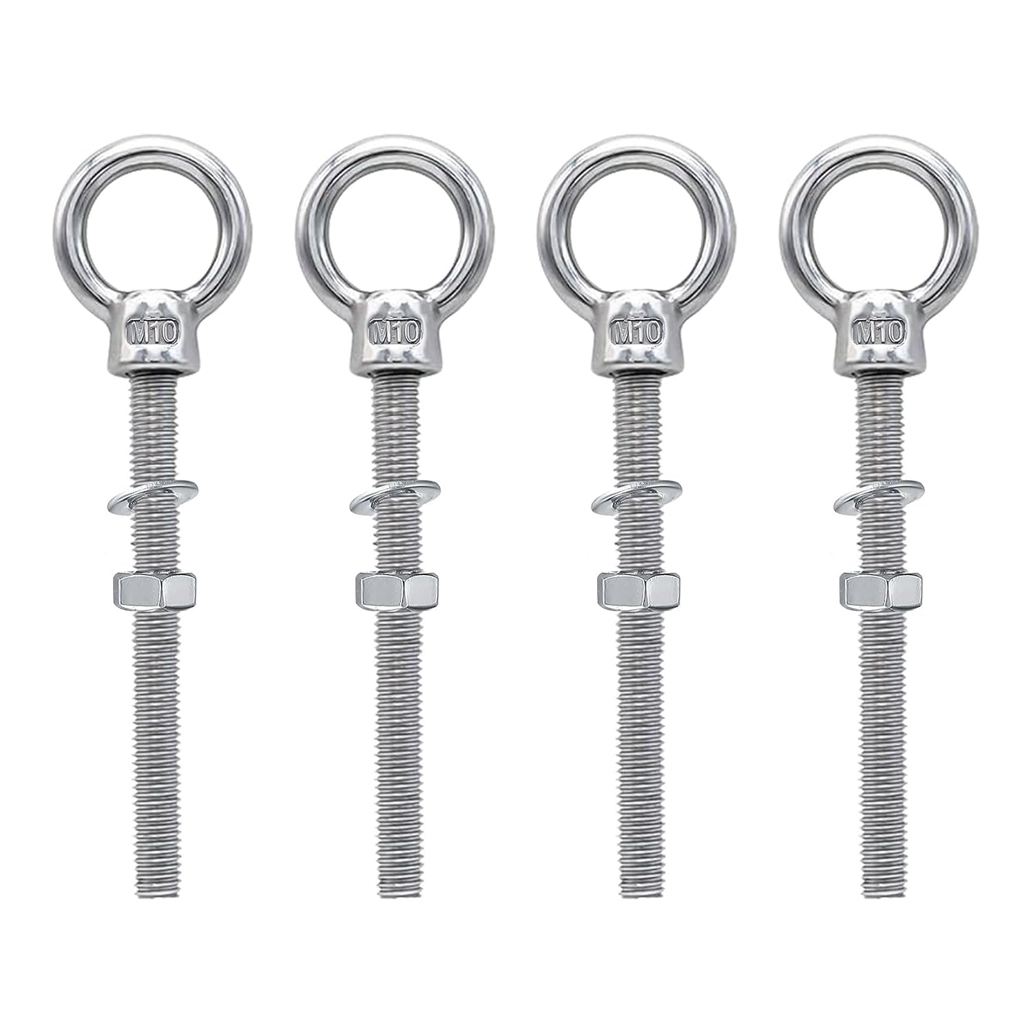 Ösenschrauben – 4er-pack – Edelstahl 316 – M10 X 120 Mm – Zur Befestigung Von Seilen Und Kabeln – Für Holz Und Metall