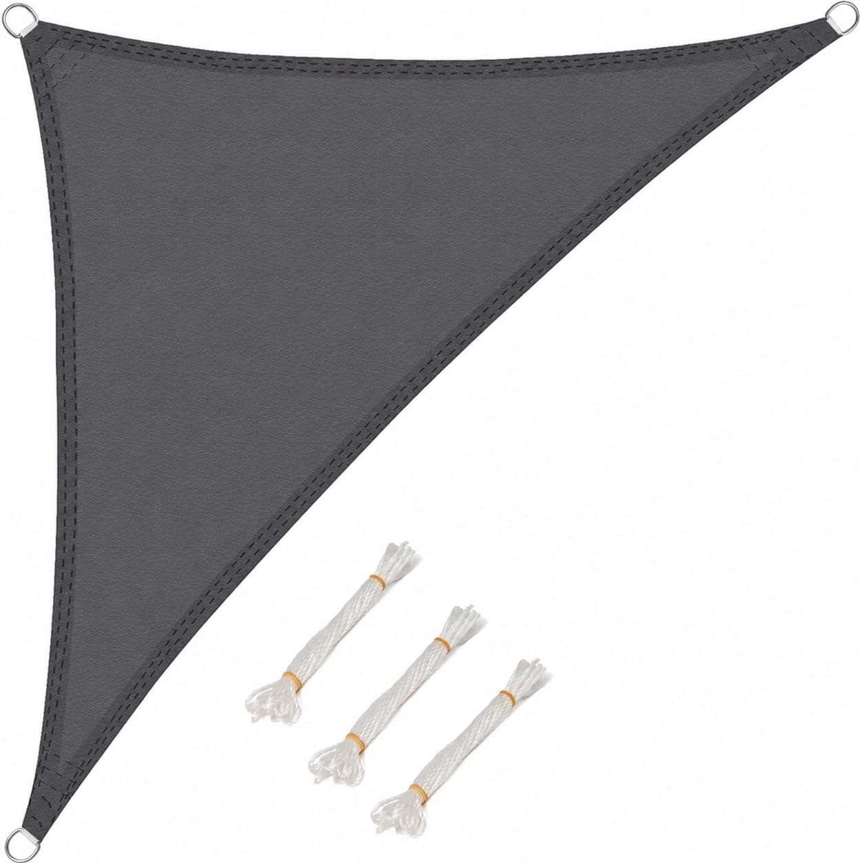 Dreieckiges Sonnensegel – 1 Stück – Polyester – Uv- Und Wasserabweisend – Garten, Terrasse, Camping – 5 X 5 X 7 M, Grau