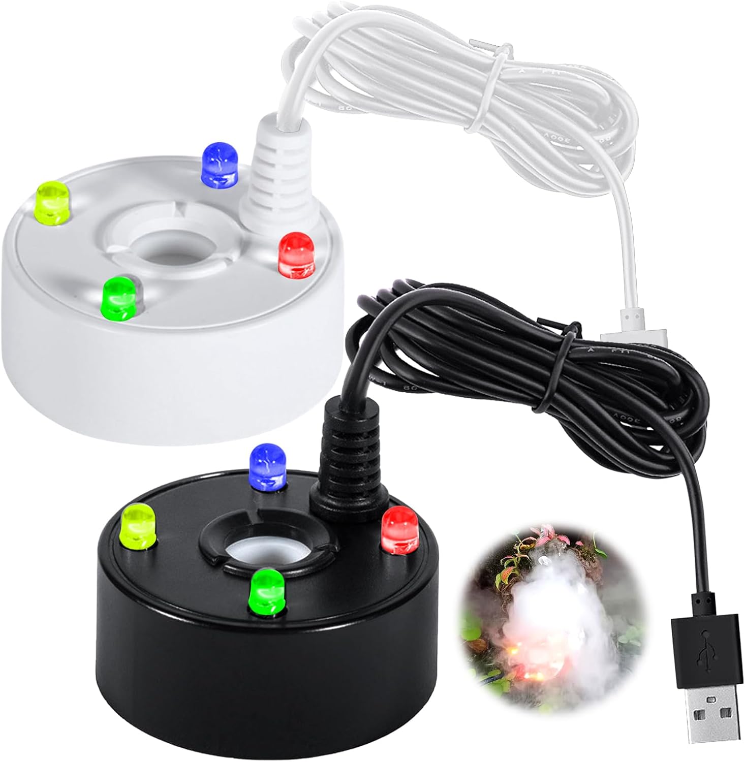 Ultraschall-sprühgerät – 2 Stück – Abs – 5v Usb – Für Springbrunnen, Teich, Aquarium, Garten – 47x25mm