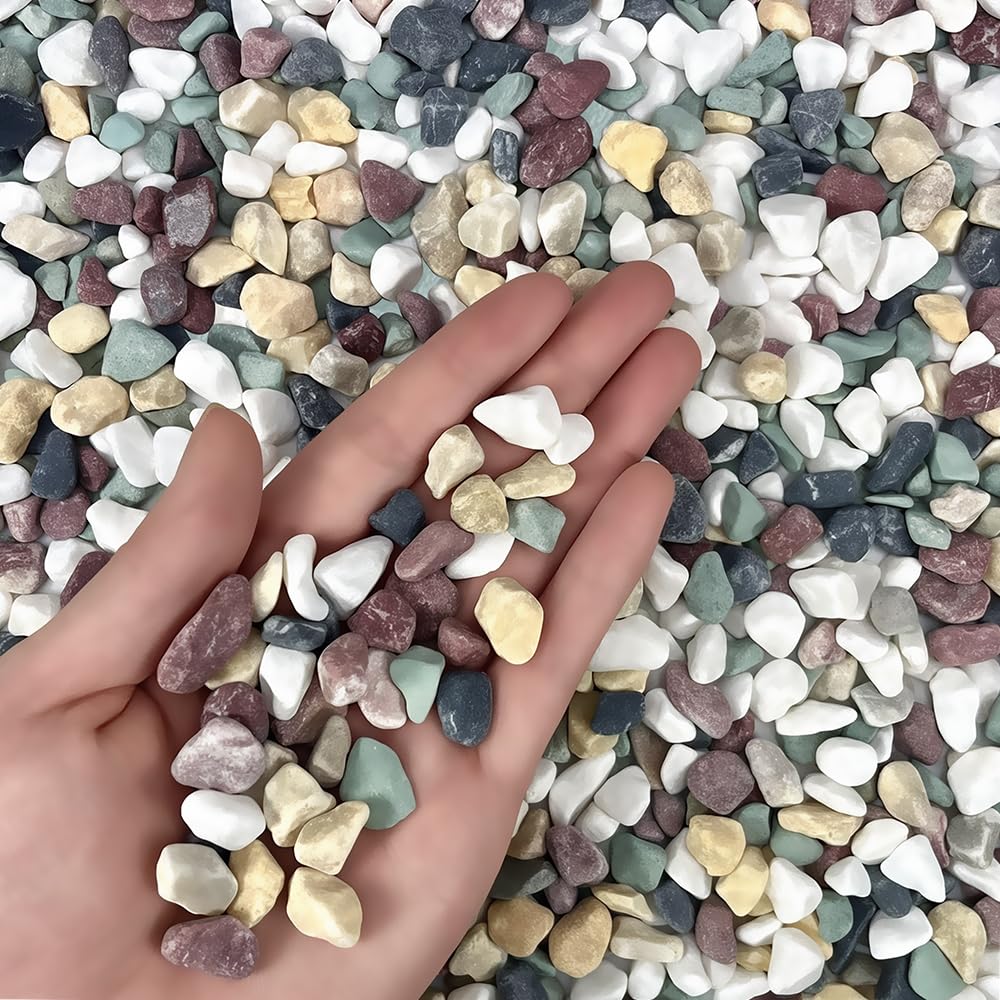 950 G Naturkies, Farbige Ziersteine Und Kiesel Für Blumentöpfe, Vasenfüllung, Bastelarbeiten, Aquarien Und Gärten.