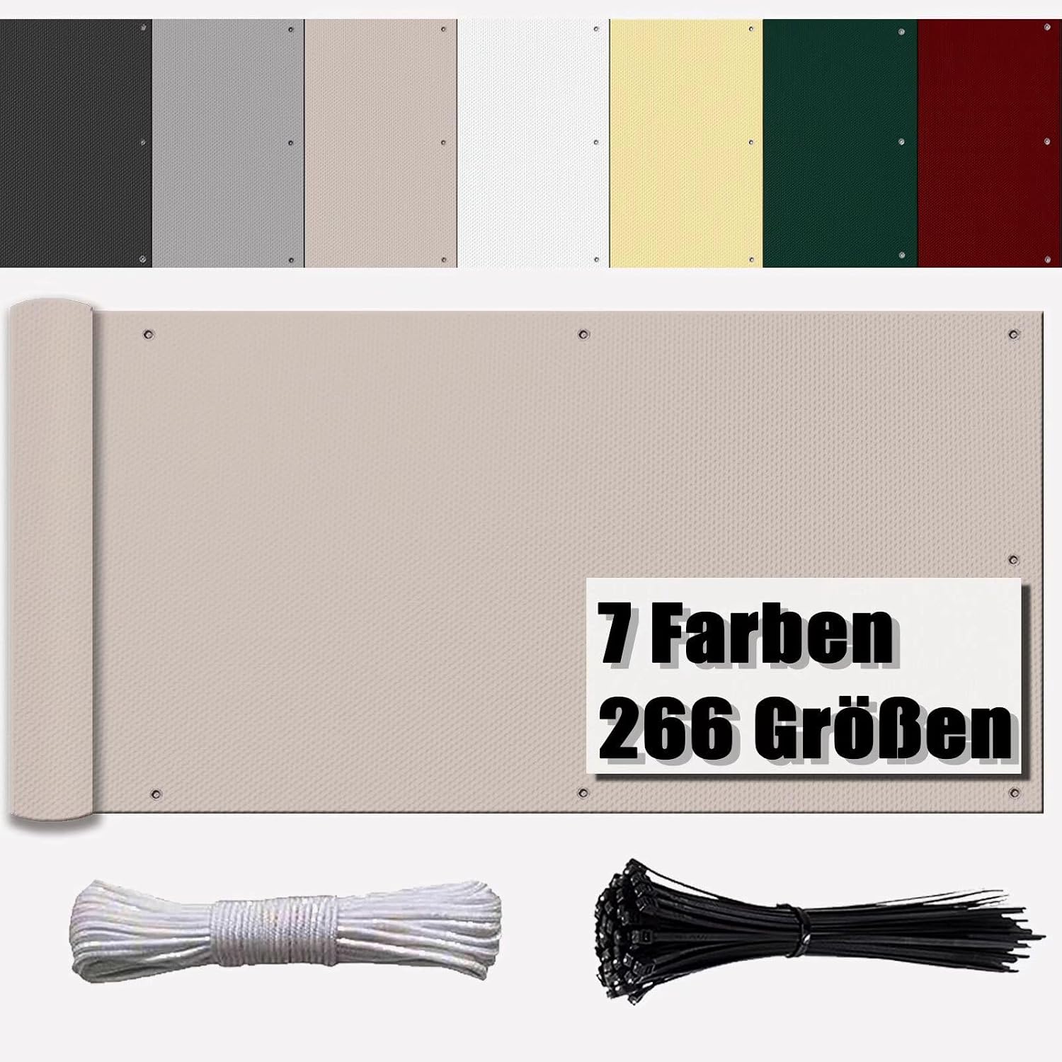 Sichtschutz – 1-teilig – Polyester – Verdunkelnd Und Wasserdicht – Für Balkon, Terrasse, Garten – Taupe, 150 X 200 Cm