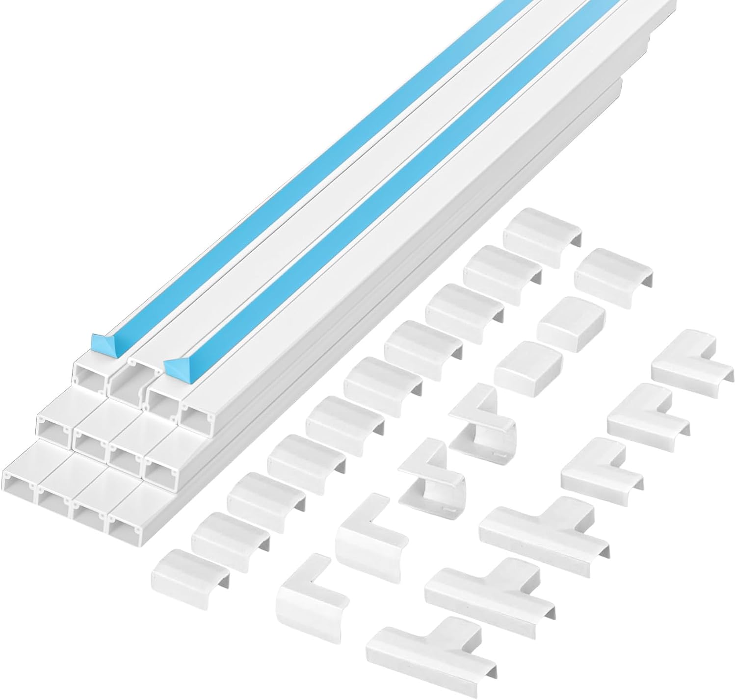 Kabelkanal – 12-teilig – Weißes Pvc – Feuerfest Und Isolierend – Für Tv Und Büro – 40 Cm X 15 Mm X 10 Mm