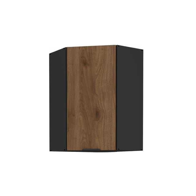 Küchen Preisbombe - Küchen Eckhängeschrank 60x60 Cm Küche Monza Okapi Nußbaum Küchenzeile
