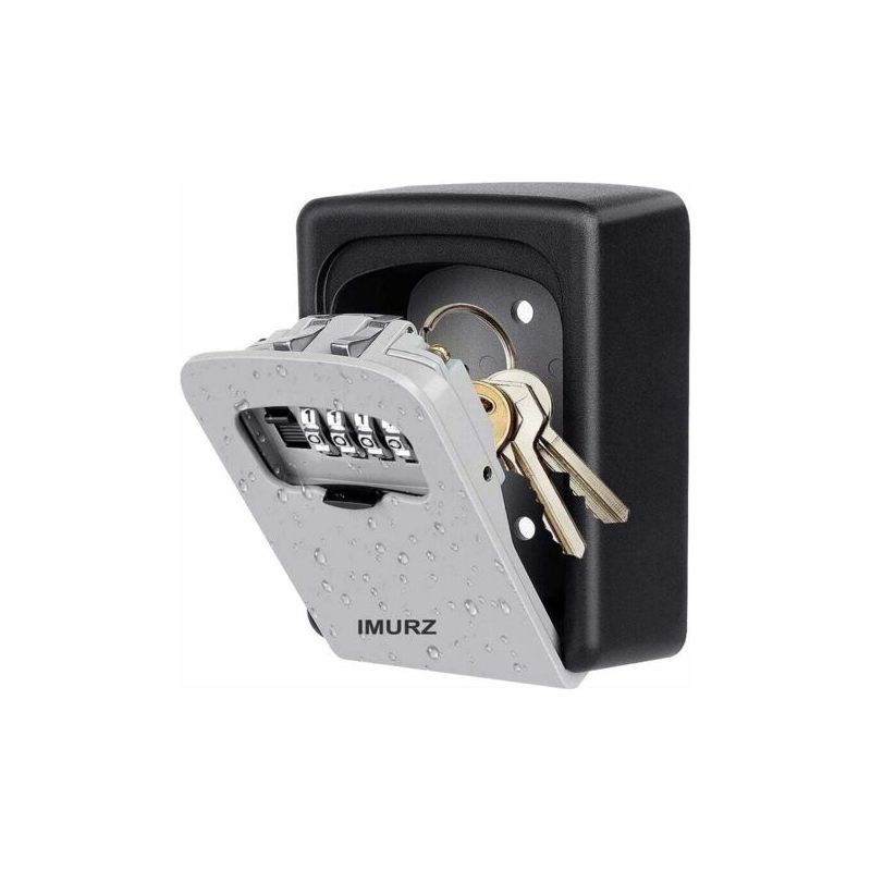 Alliandisboîte À Clé Sécurisée - Boite A Clefs Murale - Code À 4 Chiffres Haute Sécurisée - Étanche À L'Eau Et À La Rouille - Pour Intérieur Extérieur Maison Bureau Garage École Gymnase