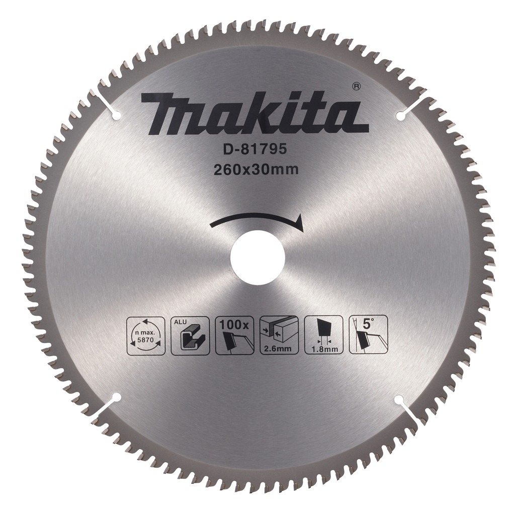 Makita Tct-sägeblatt Aluminium 260 X 30 Mm, 100 Zähne D-81795