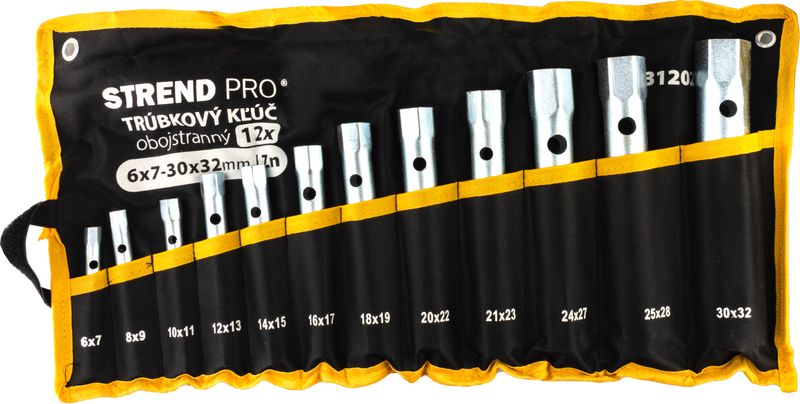 Schlüssel Strend Pro, 6x7-30x32 Mm, Rohrschlüssel, Doppelseitig, Zn, Set 12 Stk.