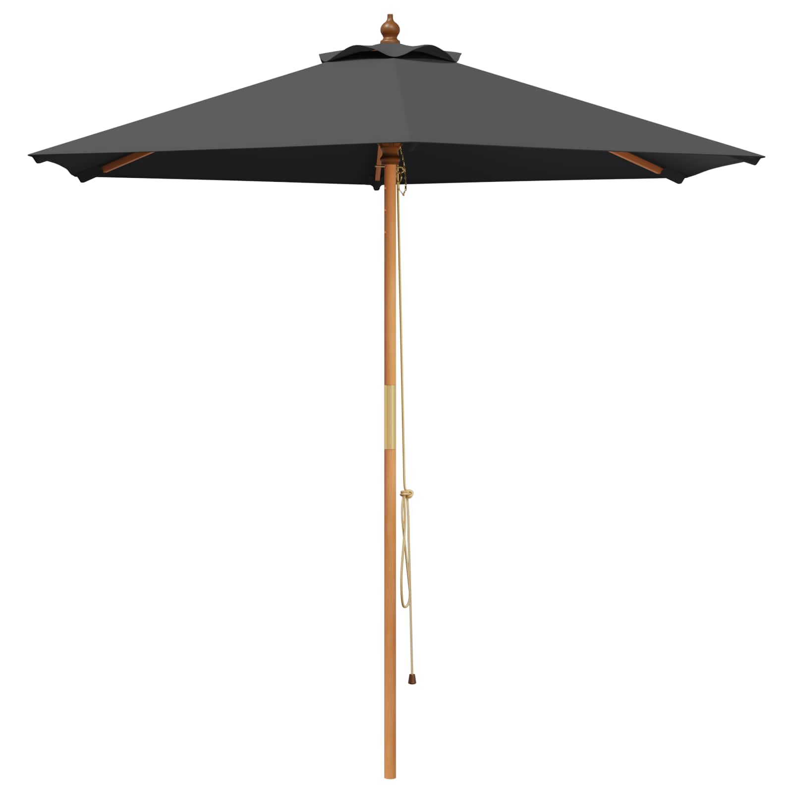 Vidaxl Garden Parasol Ø 210 X 237 Cm Solid Eucalyptus Wood Anthracite