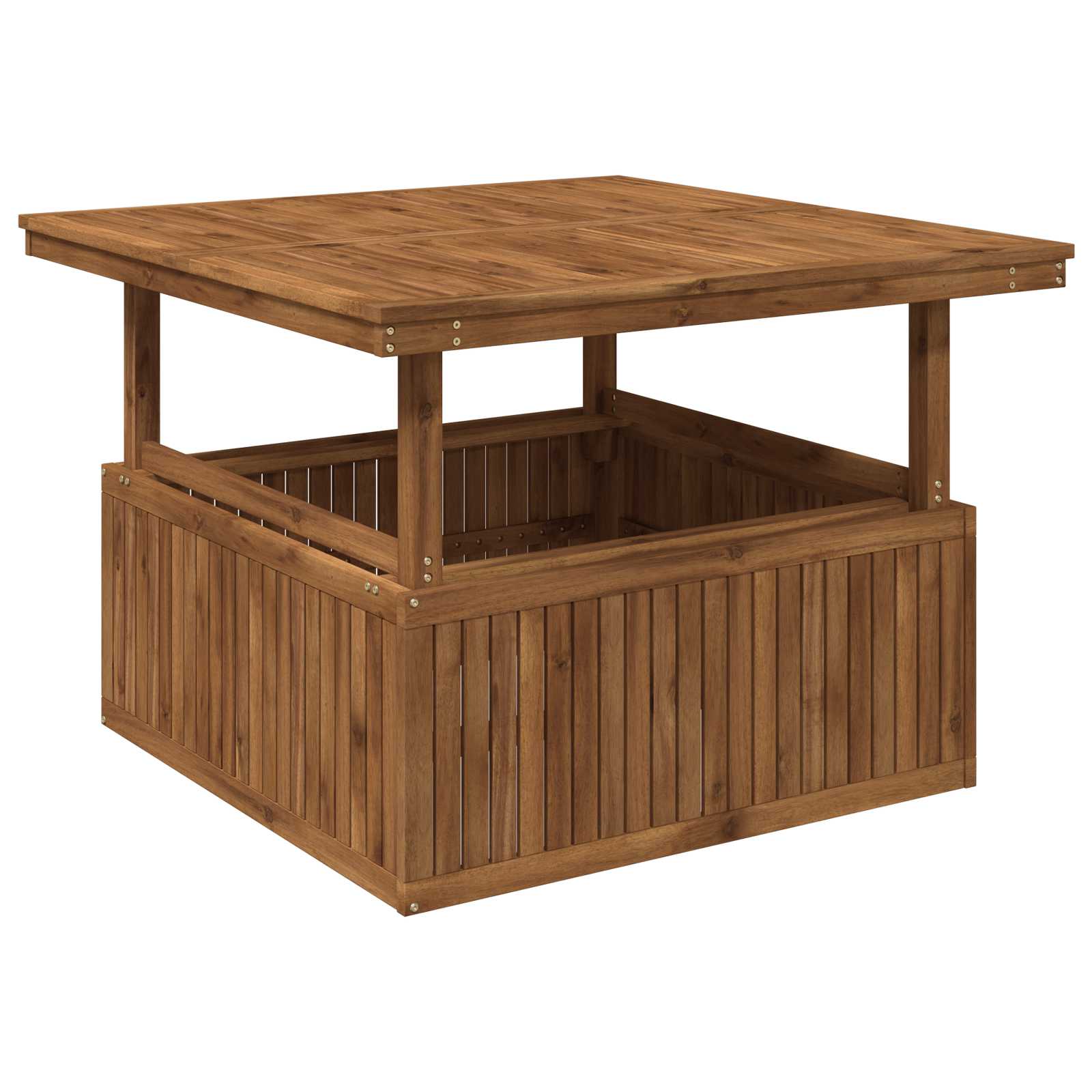 Vidaxl Garden Coffee Table Solid Acacia Wood Height Adjustable Natural