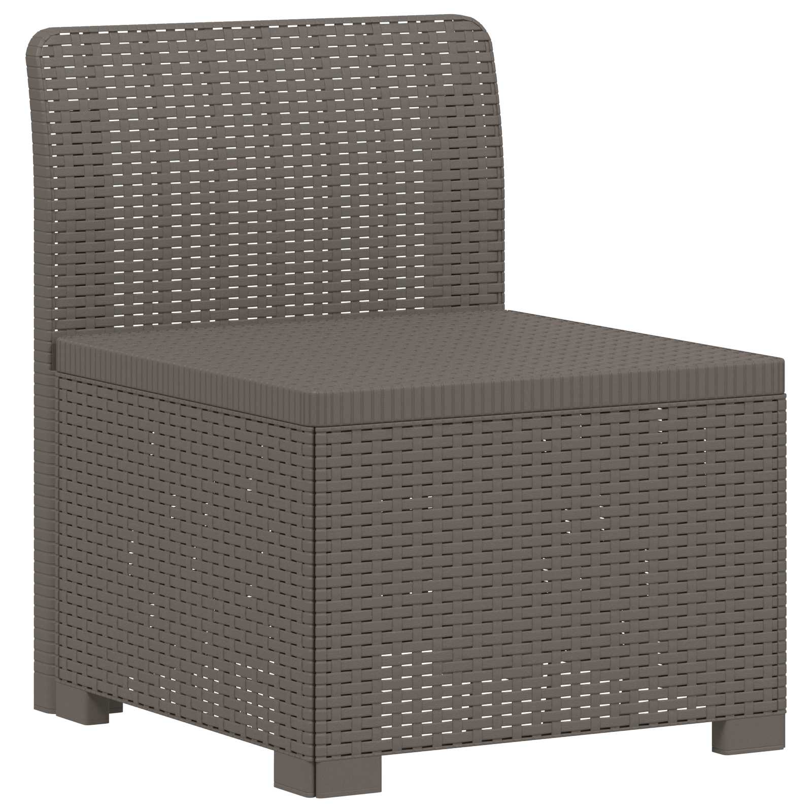 1-sitzer Garten-sofa Rattan-look Pp Hellgrau 55 X 62 X 70 Cm Vidaxl