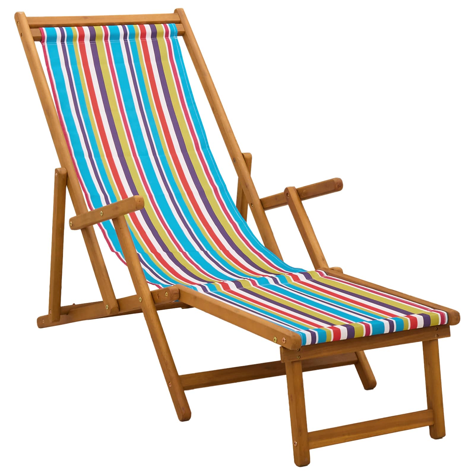 Vidaxl Folding Sun Lounger 3 Position Solid Eucalyptus Wood
